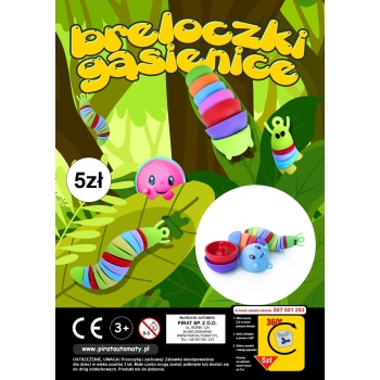 Breloczki gasienice 55mm - 100 szt