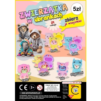 Zwierzątka w ubrankach 45 mm - 100 szt